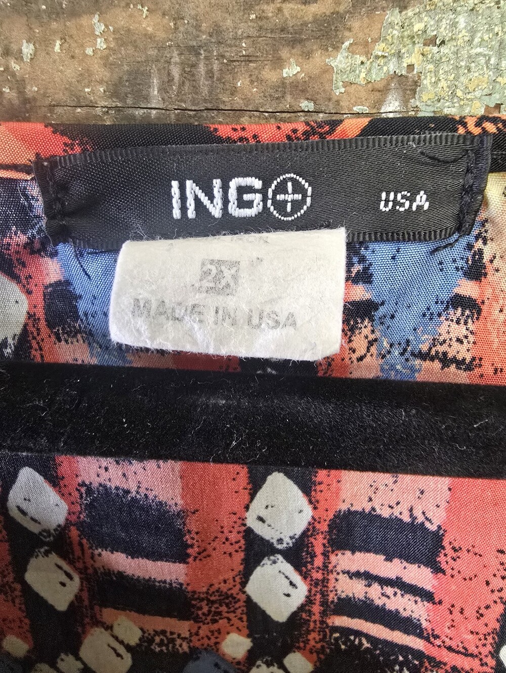 ING Women's Multicolor Patterned Crochet Hem Top, Size 2X - Picture 5 of 5